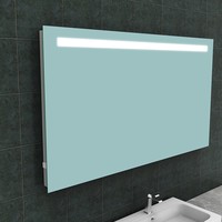 Badkamerspiegel Aqua Splash Mire Rechthoek Inclusief LED Verlichting + Stopcontact 140 cm