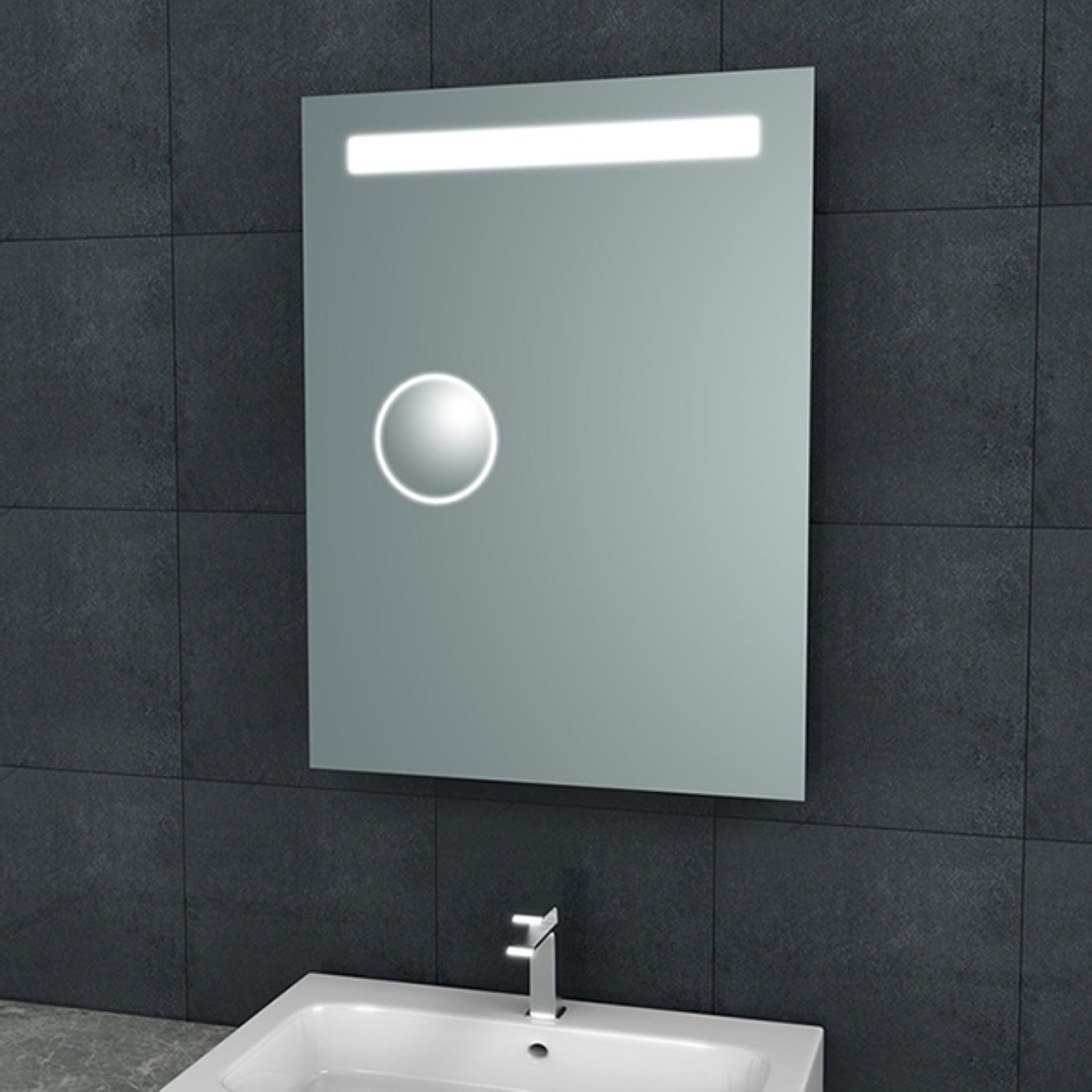 Badkamerspiegel Aqua Splash Mire Rechthoek Inclusief LED Verlichting + Scheerspiegel 60 cm Aqua Spla