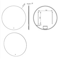 Badkamerspiegel Aqua Splash Luse Rond Inclusief Dimbare LED Verlichting 120 cm