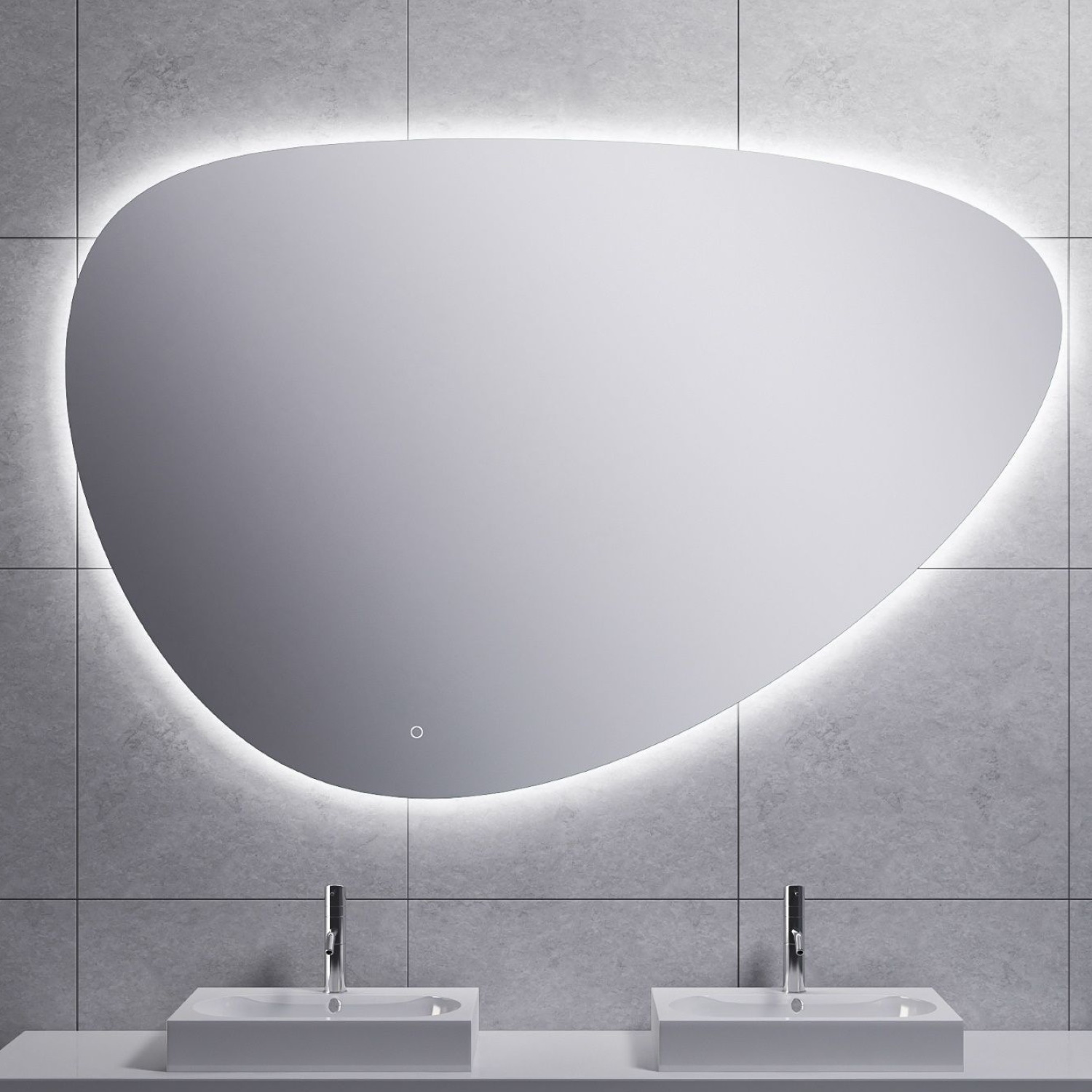 Badkamerspiegel Aqua Splash Luma Dimbare LED Verlichting Condensvrij 140x95 cm Aqua Splash