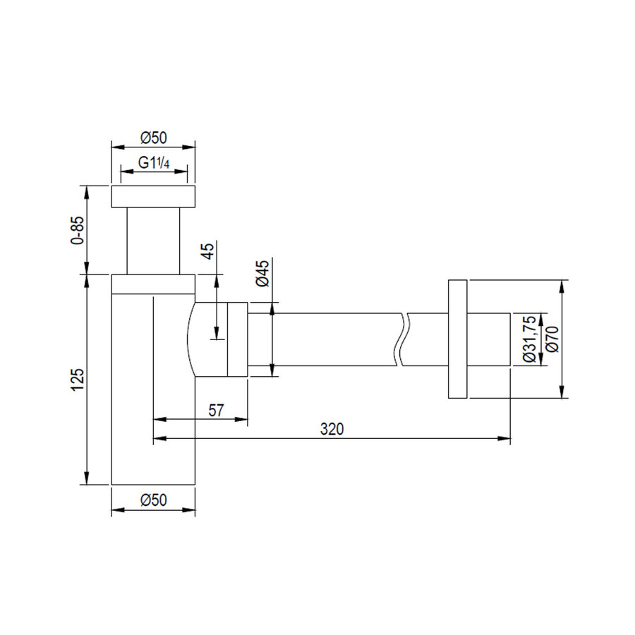 Sifon Design Brauer Gold Edition Geborsteld Goud