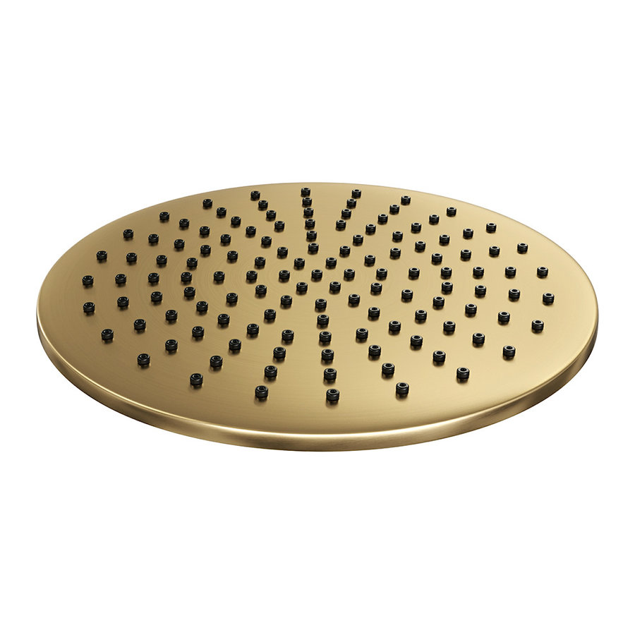 Regendoucheset Inbouw Brauer Gold Edition Thermostatisch 30cm met 3-Weg Omstelling, Gebogen Wandarm en Staaf Handdouche Geborsteld Goud