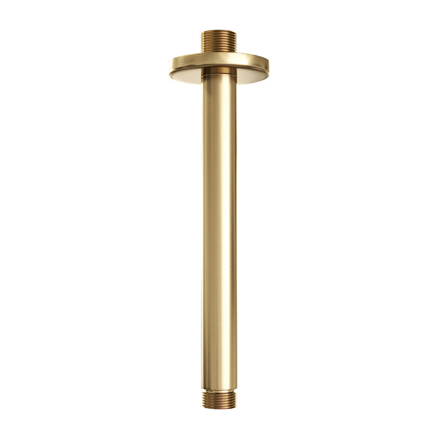 Regendoucheset Inbouw Brauer Gold Edition Thermostatisch 30cm met 3-Weg Omstelling, Plafondarm, Glijstang en Staaf Handdouche Geborsteld Goud