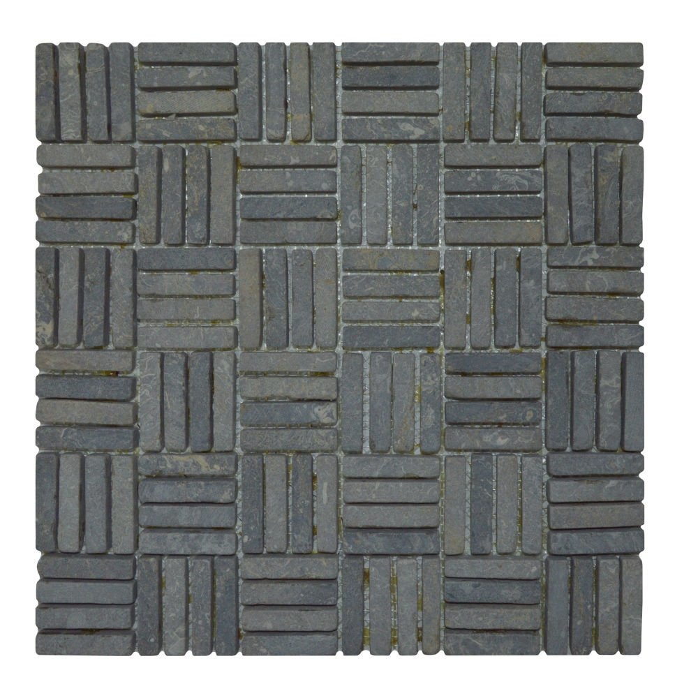 Mozaiek Parquet 1x4.8 30x30 cm Marmer Light Grey Blokverband Stabigo