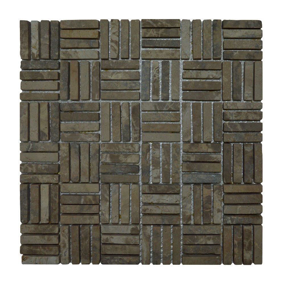 Mozaiek Parquet 1x4.8 30x30 cm Marmer Moccacino Blokverband Stabigo
