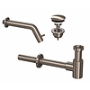 Ink Fonteinkraanset INK Inbouw Inkortbaar Inclusief Waste en Design Sifon Brushed Nickel