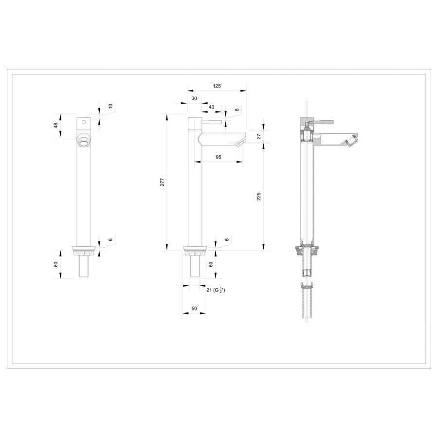 Fonteinkraan INK Hoog Model Chroom