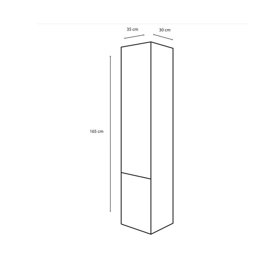 Badkamerkast Differnz Style 33x35x165 cm Grijs Eiken (Links)