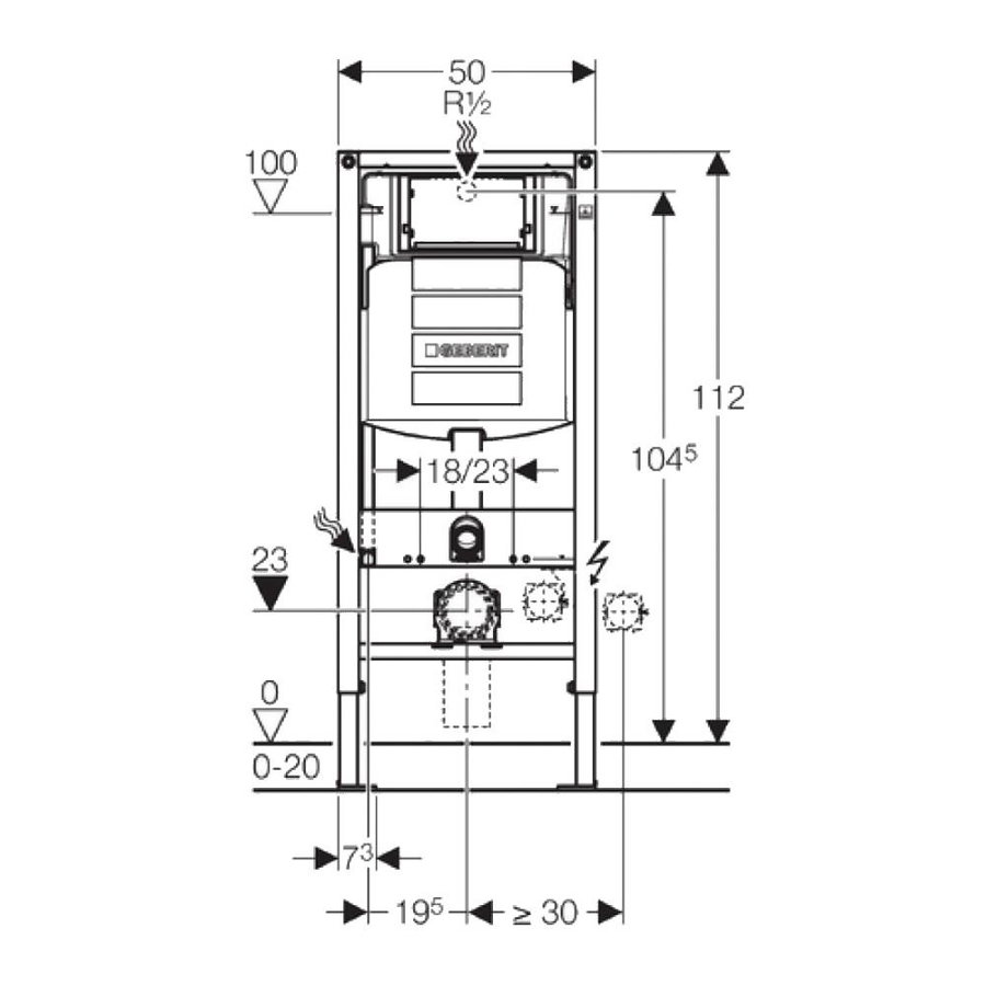 Up320 Toiletset 67 Geberit Econ Rimfree Met Zitting En Sigma Drukplaat