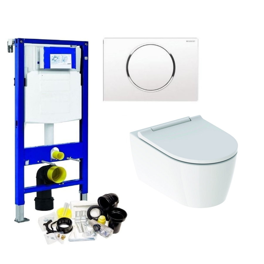 Geberit UP320 Toiletset set69 Geberit ONE Rimless Diepspoel Turboflush Wit met Sigma 10 drukplaat