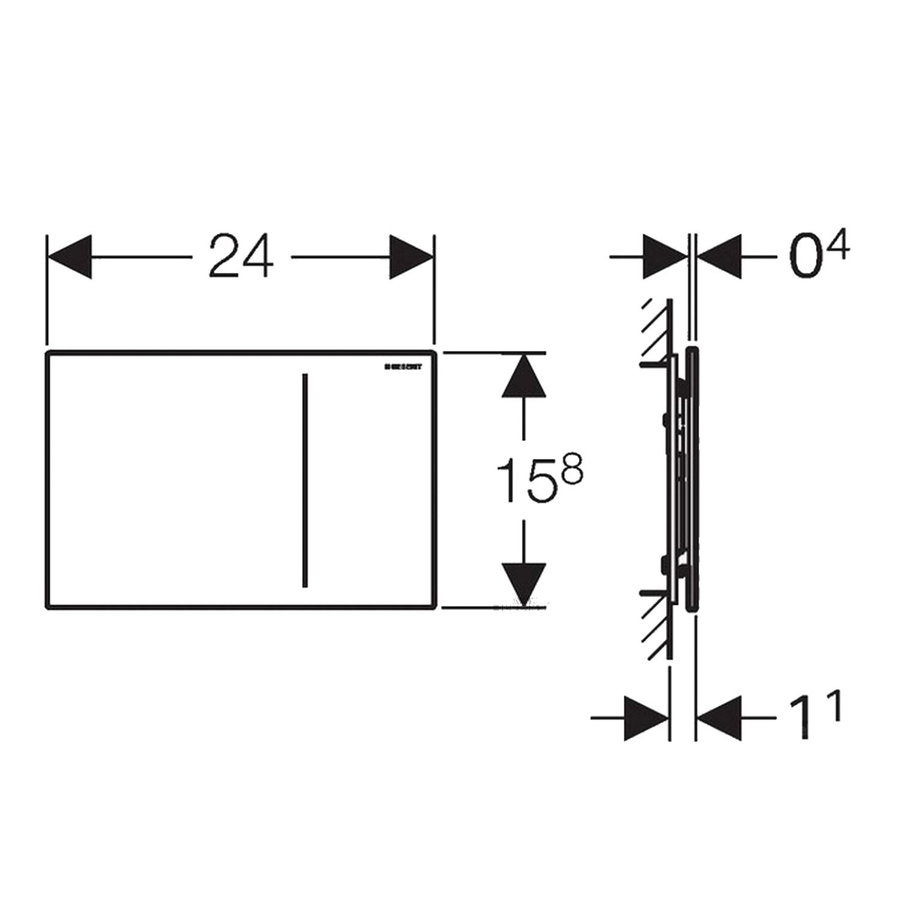 Geberit Sigma 8 (UP720) Toiletset set62 Mudo Rimless Met Sigma 70 Drukplaat