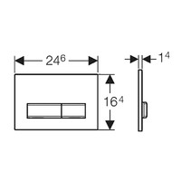 Geberit Sigma 8 (UP720) Toiletset set65 Mudo Rimless Mat Zwart Met Sigma 50 Drukplaat