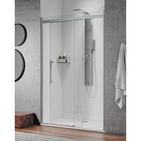 Schuifdeur Tweedelig Lacus Ischia Soft-Close Douchedeur Anti-Kalk Aluminium Profiel Chroom (alle maten)