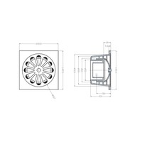 Chroom ABS doucheput 14x14 onder 40mm