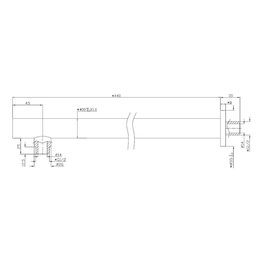 Wiesbaden one-pack inbouwthermostaatset type 19 (30cm ufo)