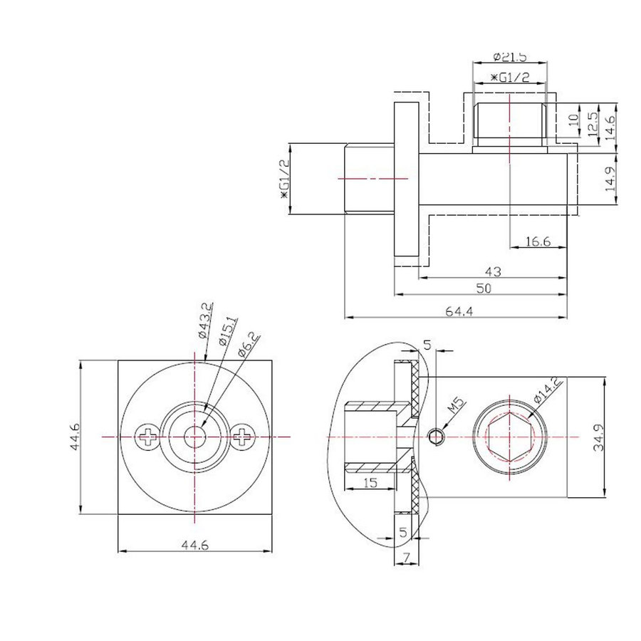 Wiesbaden one-pack inbouwthermostaatset type 22 (20cm)