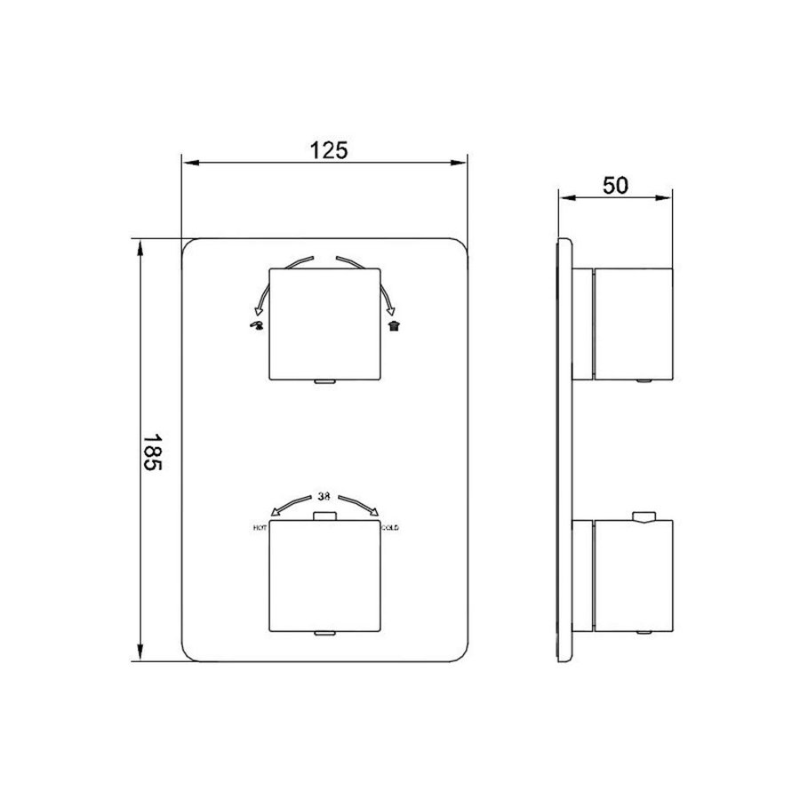 Wiesbaden one-pack inbouwthermostaatset type 113 (20cm)