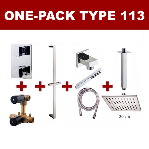 Wiesbaden one-pack inbouwthermostaatset type 113 (20cm) 