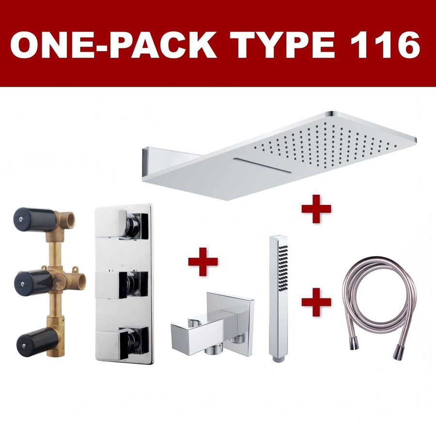 Wiesbaden one-pack inbouwthermostaatset type 116 (24x55)