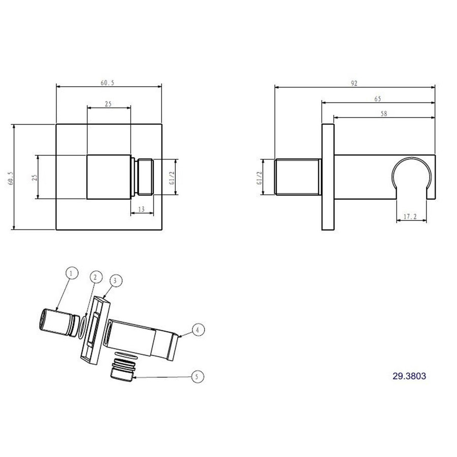 Wiesbaden one-pack inbouwthermostaatset type 118