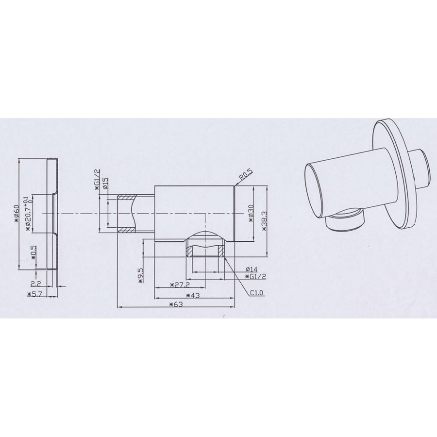 Wiesbaden one-pack inbouwthermostaatset type 119 (20cm ufo)