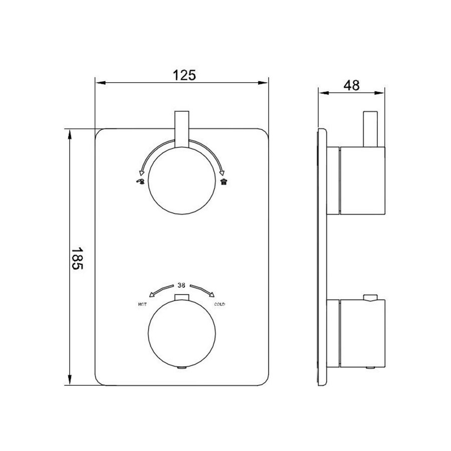 Wiesbaden one-pack inbouwthermostaatset type 120 (20cm ufo)