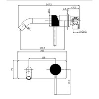 Wastafelmengkraan Inbouw Aquasplash Ridged Mat Zwart