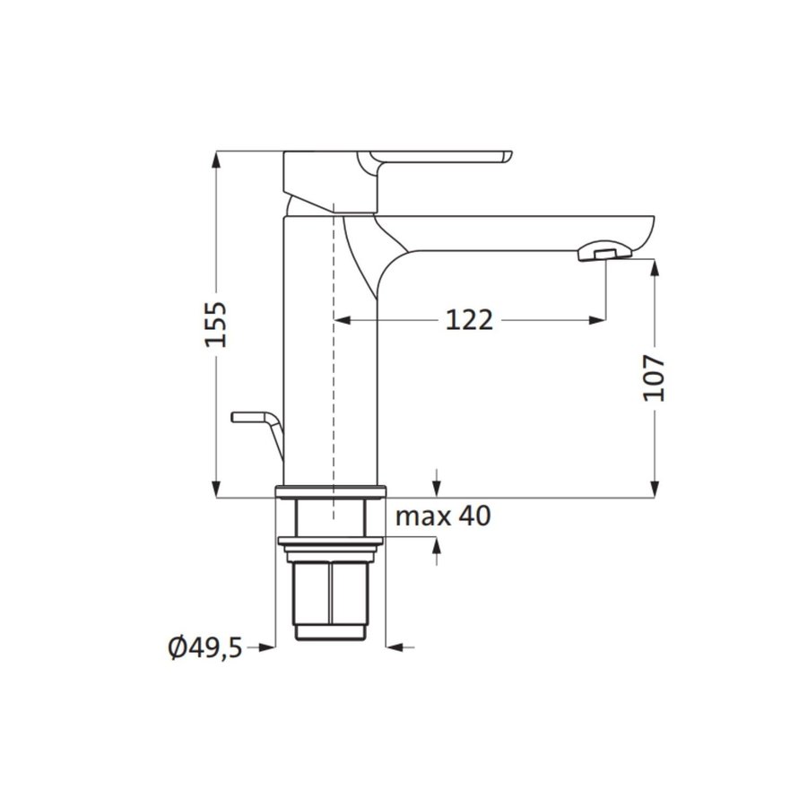 Wastafel Mengkraan Aquasplash Mare Medium Zonder Waste Chroom