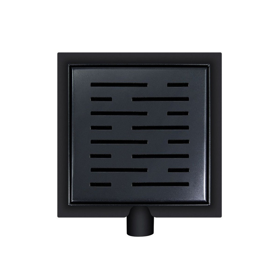 Doucheput Aquasplash Pozo met Zijuitlaat en Flens 15 cm Mat Zwart