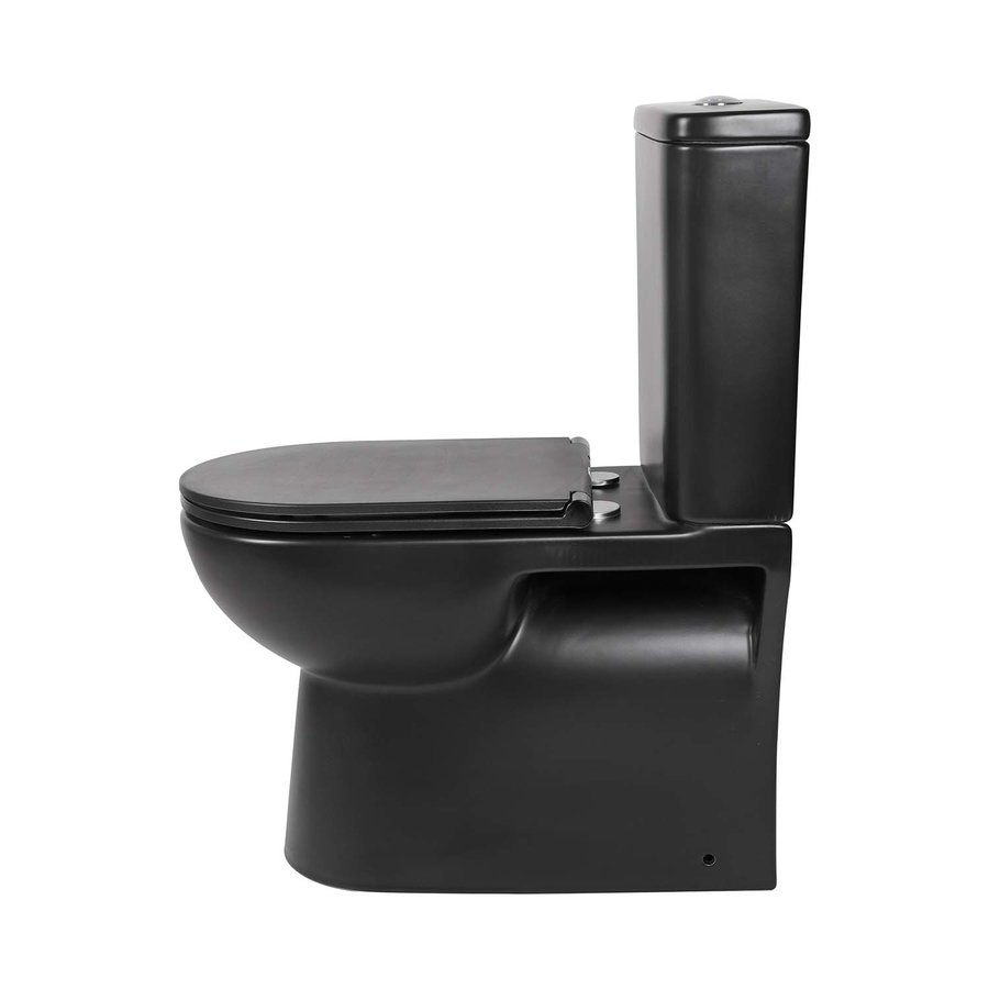 Toiletpot Differnz Staand Duoblok Rimless Mat Zwart
