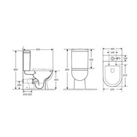 Toiletpot Differnz Staand Duoblok Rimless Mat Zwart