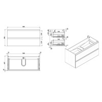 Onderkast Luna 100X47 Grey Oak (2 Laden)