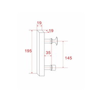 Losse Deurgreep Aquasplash Type 7 19,5 cm Chroom