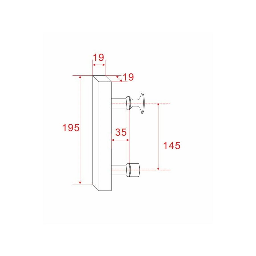 Losse Deurgreep Aquasplash Type 7 19,5 cm Chroom