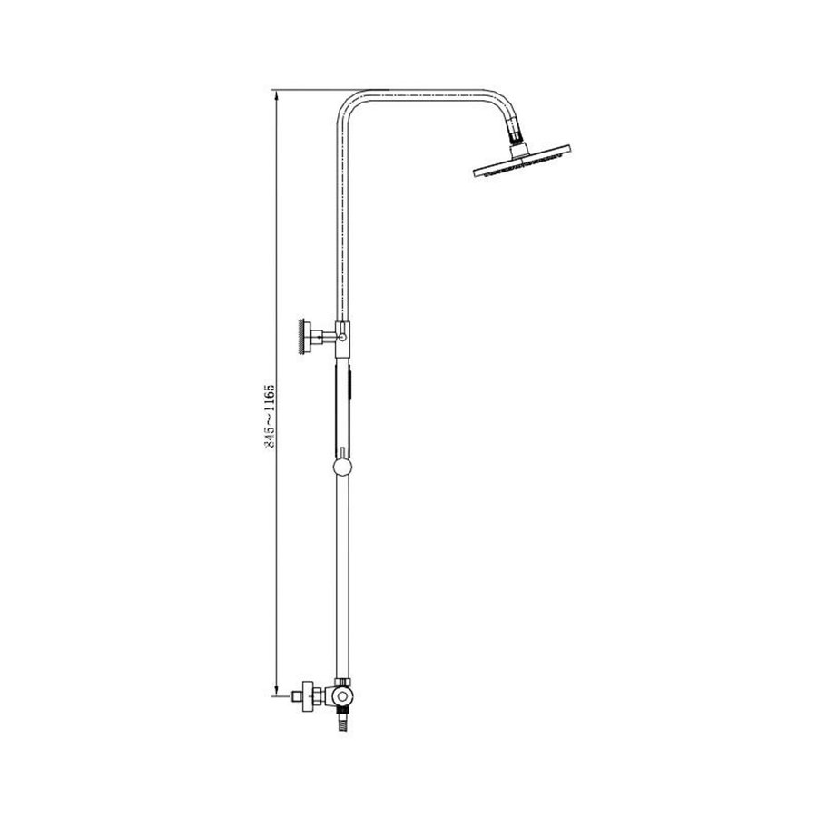 Wiesbaden Caral douche-opbouwset + therm. mengkraan chroom