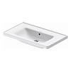 Wastafel Duravit D-Neo Met Rand Overloop Kraanvlak Zonder Kraangat 80 cm Hoogglans Wit