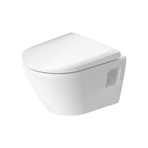 Toilet Duravit D-Neo Wand Compact Rimless Diepspoel 48 cm Hoogglans Wit 