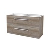 Aquasplash Badmeubelset Aquasplash Salt 120x46cm Met Grepen (Kleurkeuze) 2 Lades Met Wastafel Scotch Oak