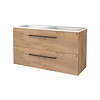 Aquasplash Badmeubelset Aquasplash Salt 120x46cm Met Grepen (Kleurkeuze) 2 Lades Met Wastafel 2 Kraangaten Whisky Oak