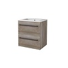 Aquasplash Badmeubelset Aquasplash Salt 60x46cm Met Grepen (Kleurkeuze) 2 Lades Met Wastafel 1 Kraangat Scotch Oak