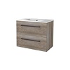 Aquasplash Badmeubelset Aquasplash Salt 80x46cm Met Grepen (Kleurkeuze) 2 Lades Met Wastafel 1 Kraangat Scotch Oak