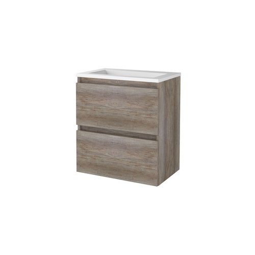 Badmeubelset Aquasplash Salt 60x39cm Greeploos 2 Lades Met Wastafel Acryl Scotch Oak 