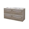 Aquasplash Badmeubelset Aquasplash Salt 120x46cm Met Grepen (Kleurkeuze) 4 Lades Met Wastafel 2 Kraangaten Scotch Oak