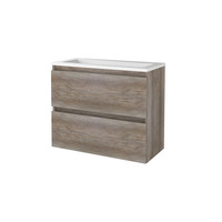 Badmeubelset Aquasplash Salt 80x39cm Greeploos 2 Lades Met Wastafel Acryl Scotch Oak