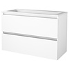 Aquasplash Badmeubelset Aquasplash Salt 100x46cm Greeploos 2 Lades Met Wastafel Acryl Ice White