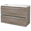 Aquasplash Badmeubelset Aquasplash Salt 100x46cm Greeploos 2 Lades Met Wastafel Acryl 2 Kraangaten Scotch Oak