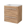 Aquasplash Badmeubelset Aquasplash Salt 60x46cm Met Grepen (Kleurkeuze) 2 Lades Met Wastafel Acryl 1 Kraangat Whisky Oak