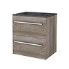 Aquasplash Badmeubelset Aquasplash Salt 60x46cm Met Grepen (Kleurkeuze) 2 Lades Met Wastafel Hardsteen Scotch Oak