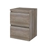 Aquasplash Badmeubelset Aquasplash Salt 50x46cm Greeploos 2 Lades Met Afdekplaat Scotch Oak