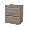 Aquasplash Badmeubelset Aquasplash Salt 60x46cm Greeploos 2 Lades Met Afdekplaat Scotch Oak